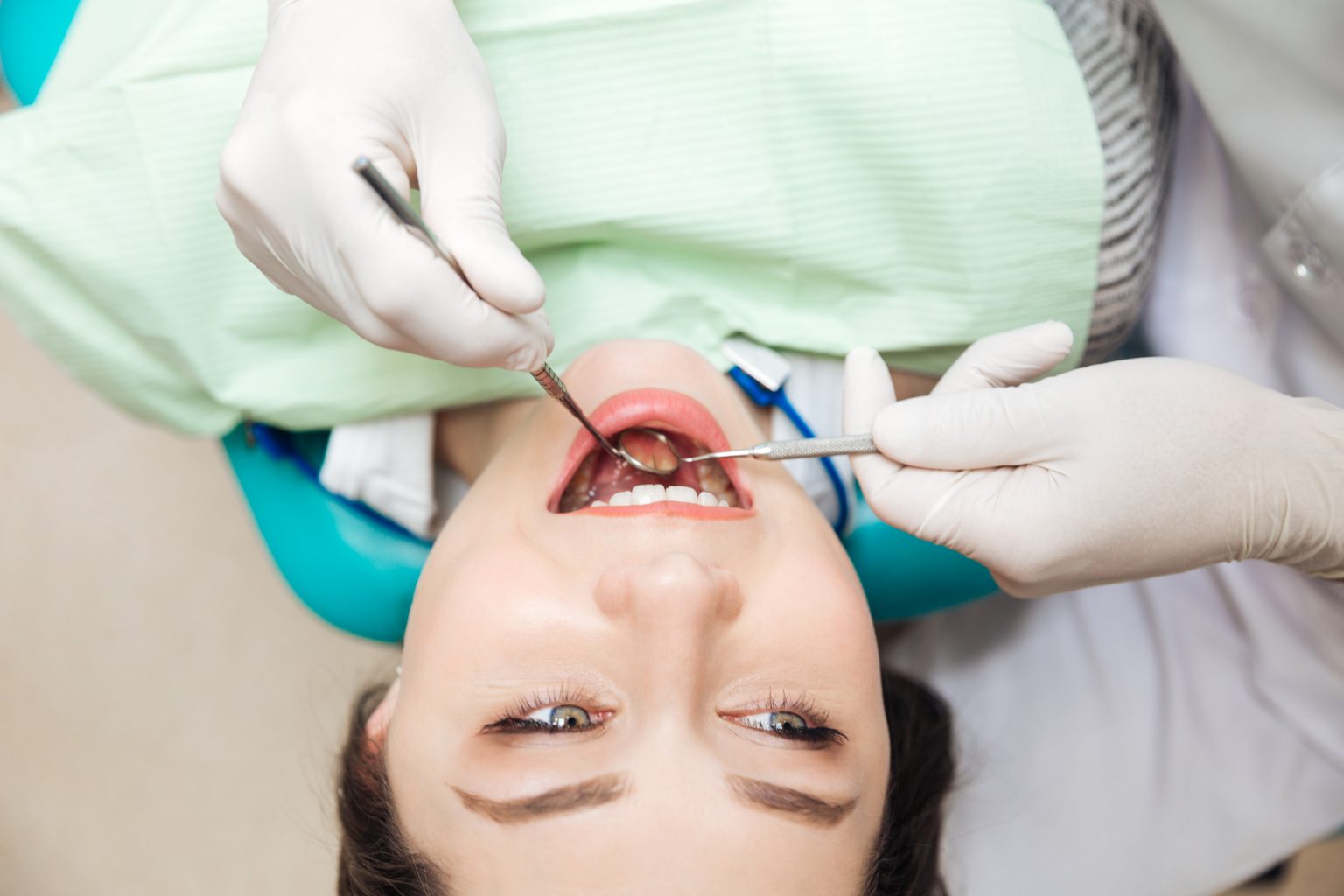 Closeup of a patient with an open mouth